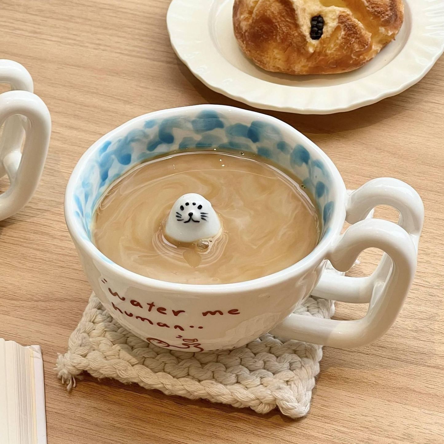 Cartoon Swimming Pool Swimming Seal Mug Ceramic Cup Cute Creative Breakfast Coffee Milk Animation Peripheral Cup - MyFaceSocksAU