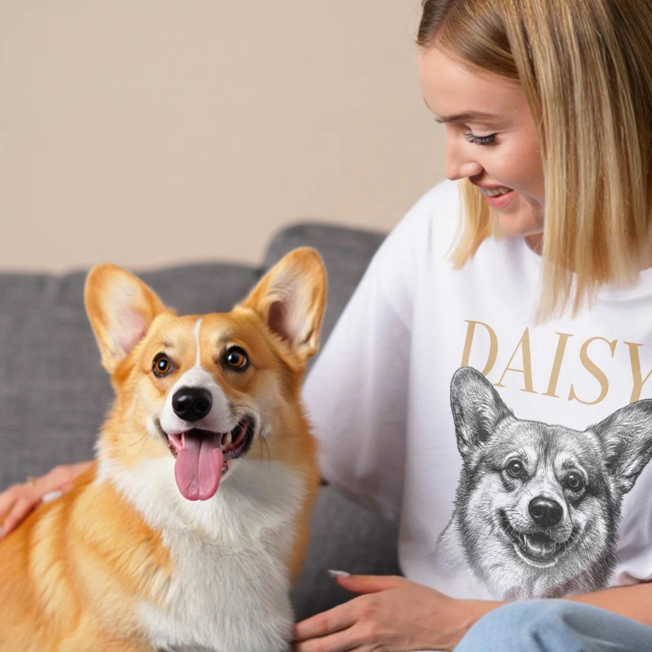 Personalized Pet Photo T-Shirt Custom Dog or Cat Portrait Shirt, Unique Gift for Pet Lovers