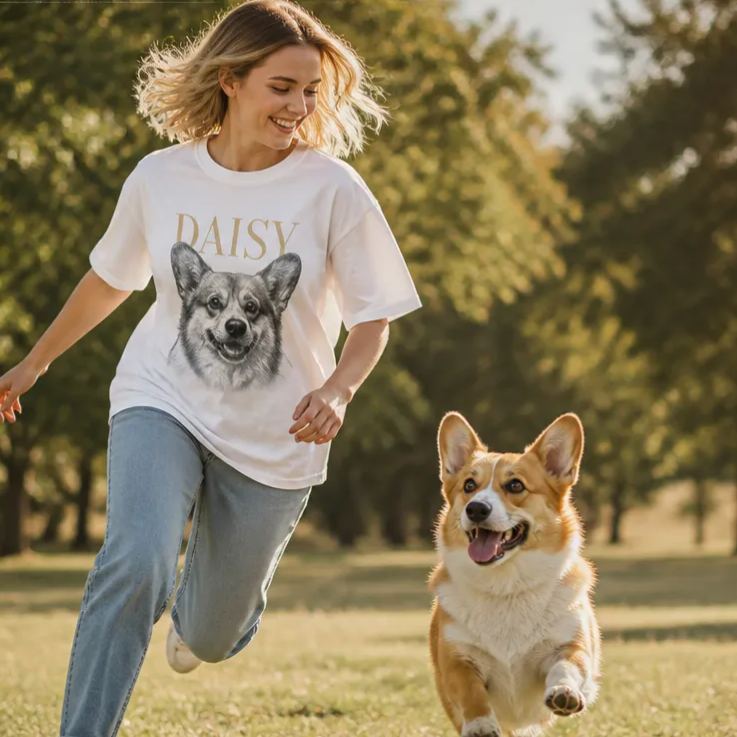 Personalized Pet Photo T-Shirt Custom Dog or Cat Portrait Shirt, Unique Gift for Pet Lovers - MyFaceSocksAU
