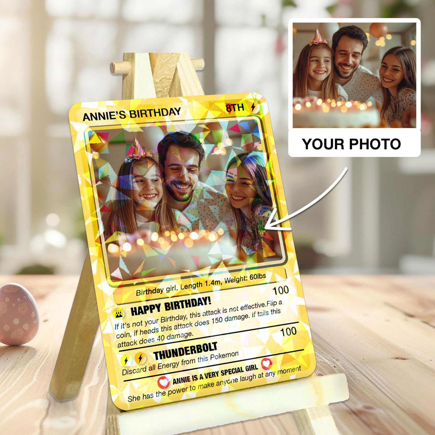 Personalized Poke Card in Birthday, Birthday Wallet Card, Birthday Photo Card from Kids, Custom Poke Anniversary Card, Happy Birthday Gift - MyFaceSocksAU