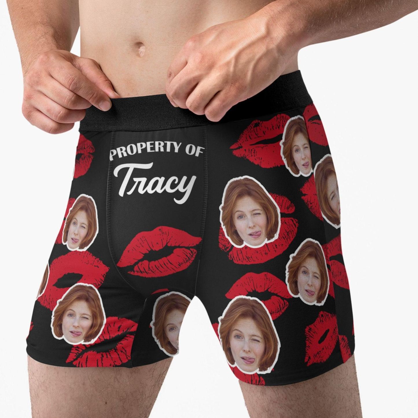 Property Of Wife, Girlfriend Valentine's Day Anniversary Gift For Husband, Boyfriend- Personalized Photo Men's Boxer Brief - MyFaceSocksAU