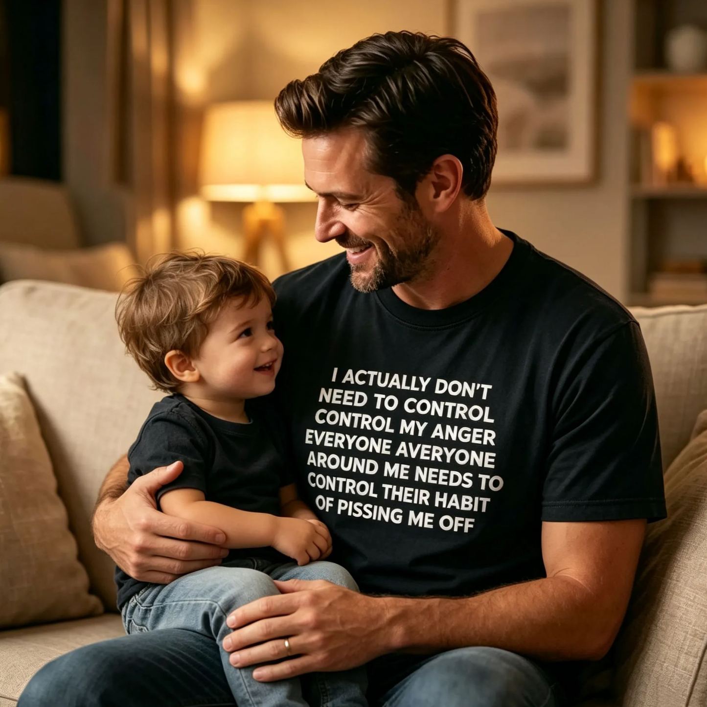 I ACTUALLY DON'T NEED TO CONTROL MY ANGER EVERYONE AROUND ME NEEDS TO CONTROL THEIR HABIT OF PISSING ME OFFFunny Graphic T-Shirt, Sarcastic Unisex Tee, Novelty Humor Gift Fathers Day Gift - MyFaceSocksAU