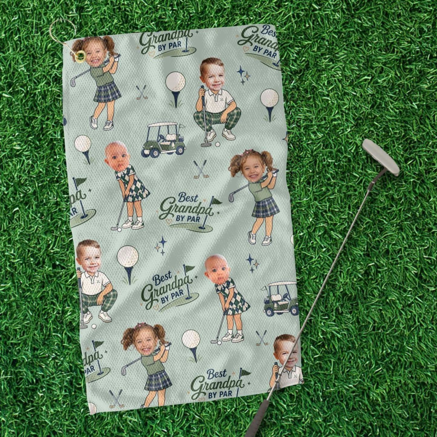 Personalized Golf Towel, Personalized Gift for Dad from Kids, Golf Souvenir for Father's Day - MyFaceSocksAU