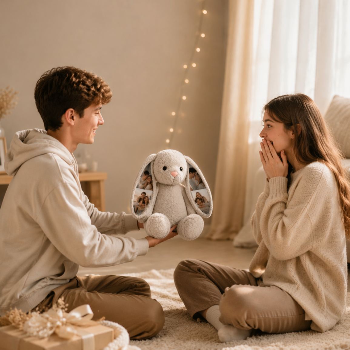 Personalised Hidden Photo Bunny Plush – Unique Family Gift for Mom, Dad & Grandparents - MyFaceSocksAU