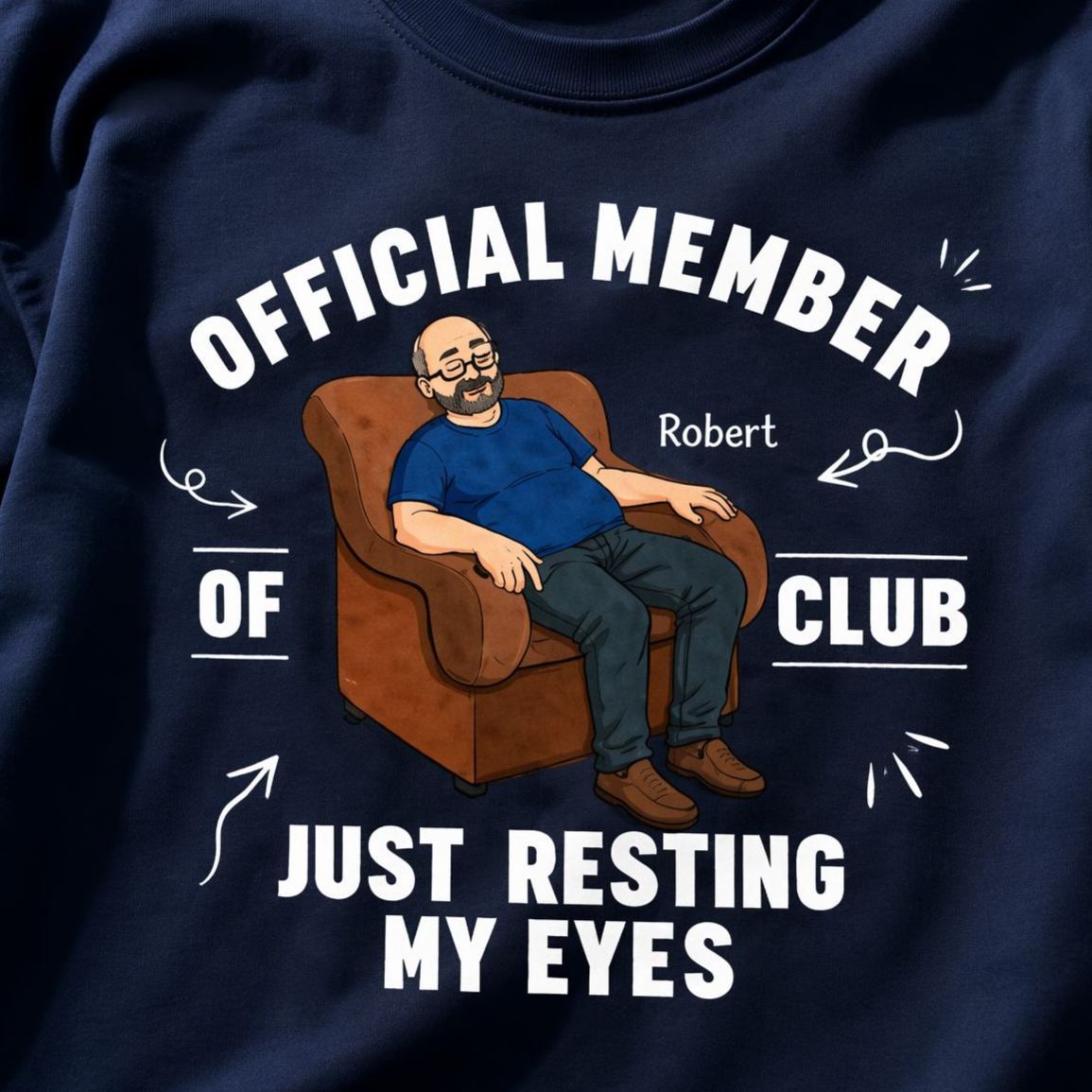 Father's Day Gifts, I'm Just Resting My Eyes Personalized Text T-Shirt Dad Gift - MyFaceSocksAU