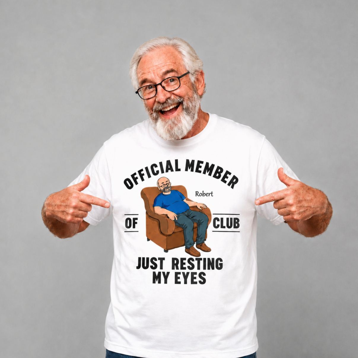 Father's Day Gifts, I'm Just Resting My Eyes Personalized Text T-Shirt Dad Gift - MyFaceSocksAU
