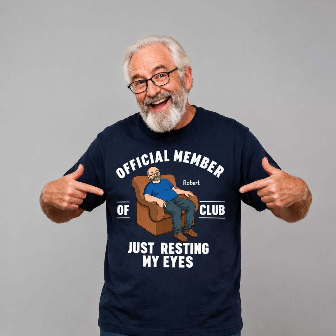 Father's Day Gifts, I'm Just Resting My Eyes Personalized Text T-Shirt Dad Gift - MyFaceSocksAU