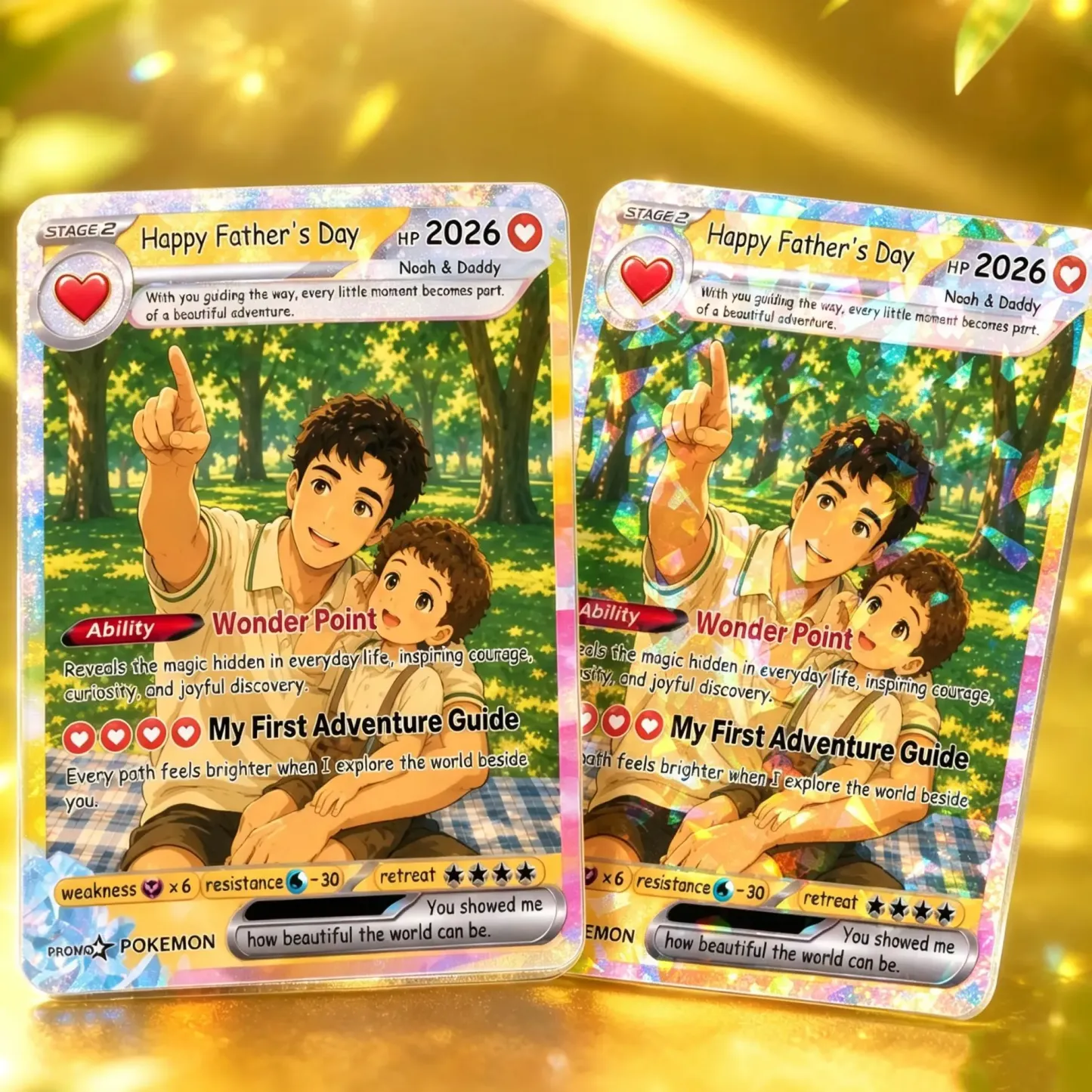 Anime-inspired personalized Father's Day card for Dad