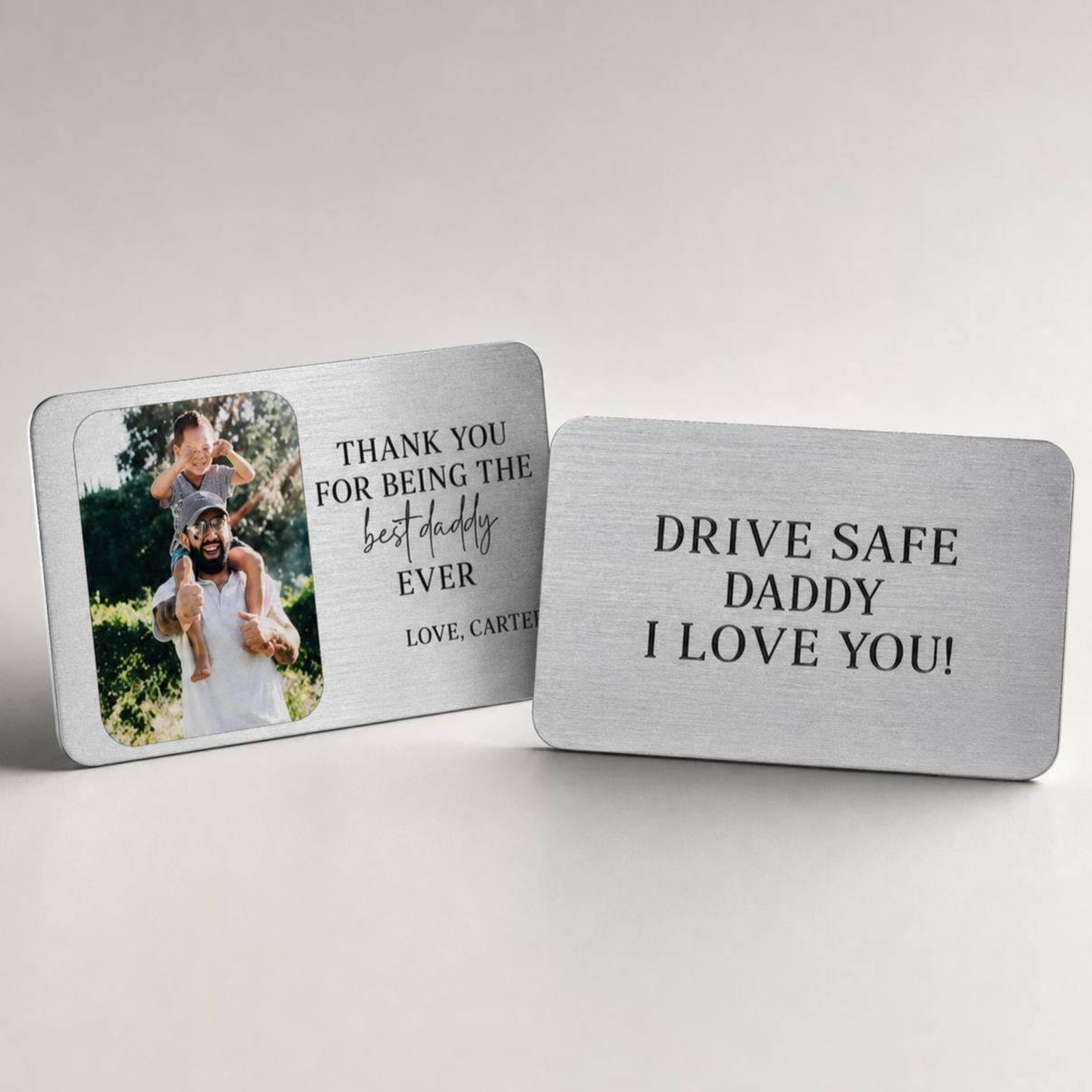 Metal Wallet Card for Dad, Photo Wallet Card, Father's Day Gift from Kids, Custom Wallet Insert, Personalized Gift for Dad - MyFaceSocksAU