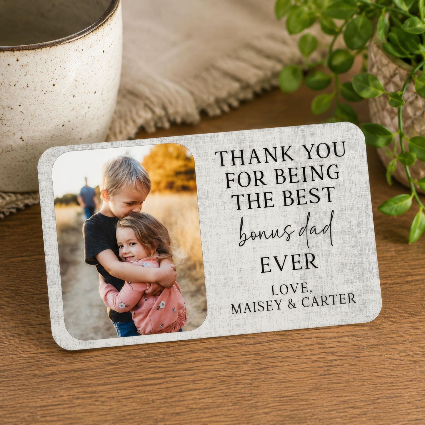 Metal Wallet Card for Dad, Photo Wallet Card, Father's Day Gift from Kids, Custom Wallet Insert, Personalized Gift for Dad - MyFaceSocksAU