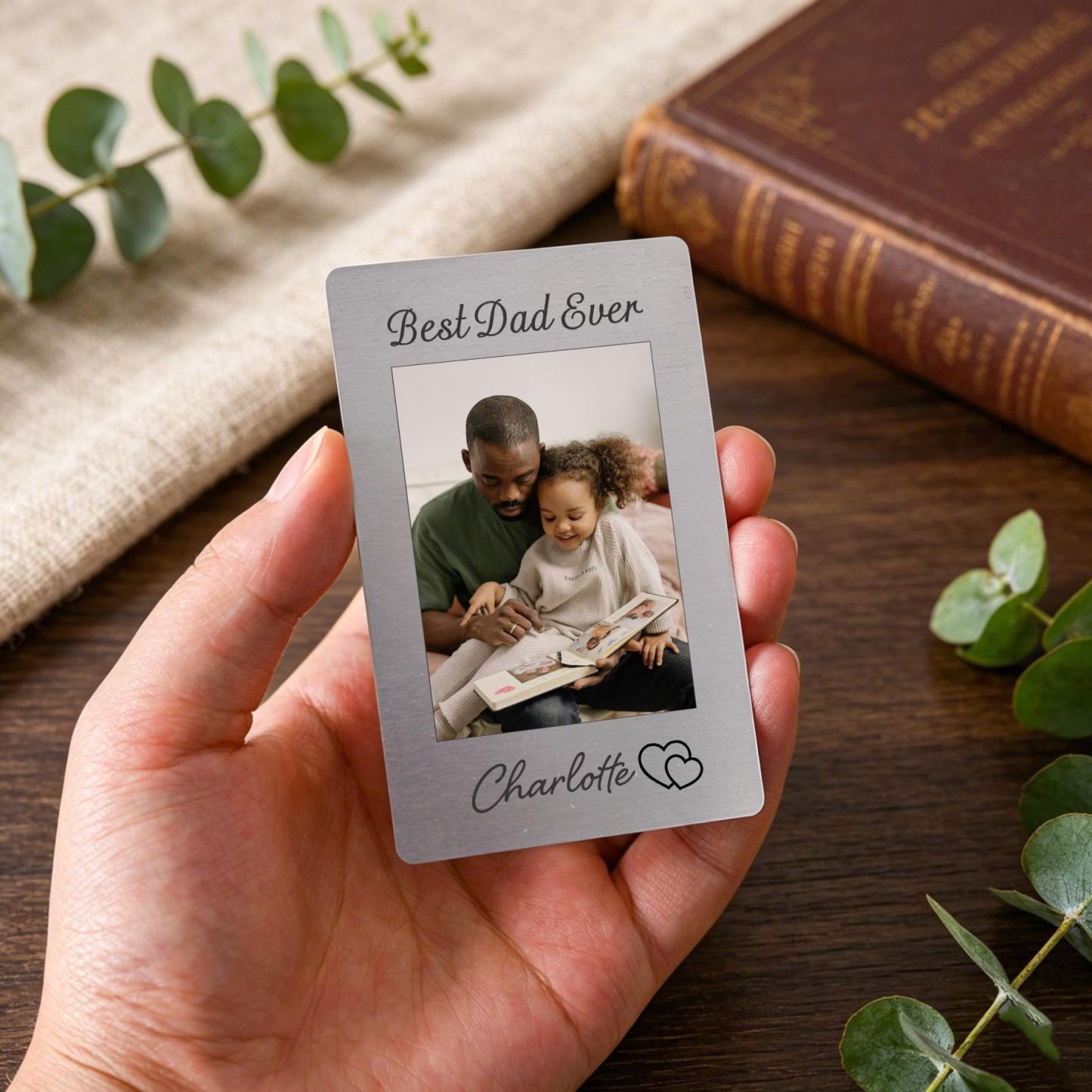 Photo Wallet Card for Dad, Father's Day Gift, Personalized Daddy Metal Wallet Card, Dad Birthday Gift from Daughter Son, Unique Dad Keepsake - MyFaceSocksAU
