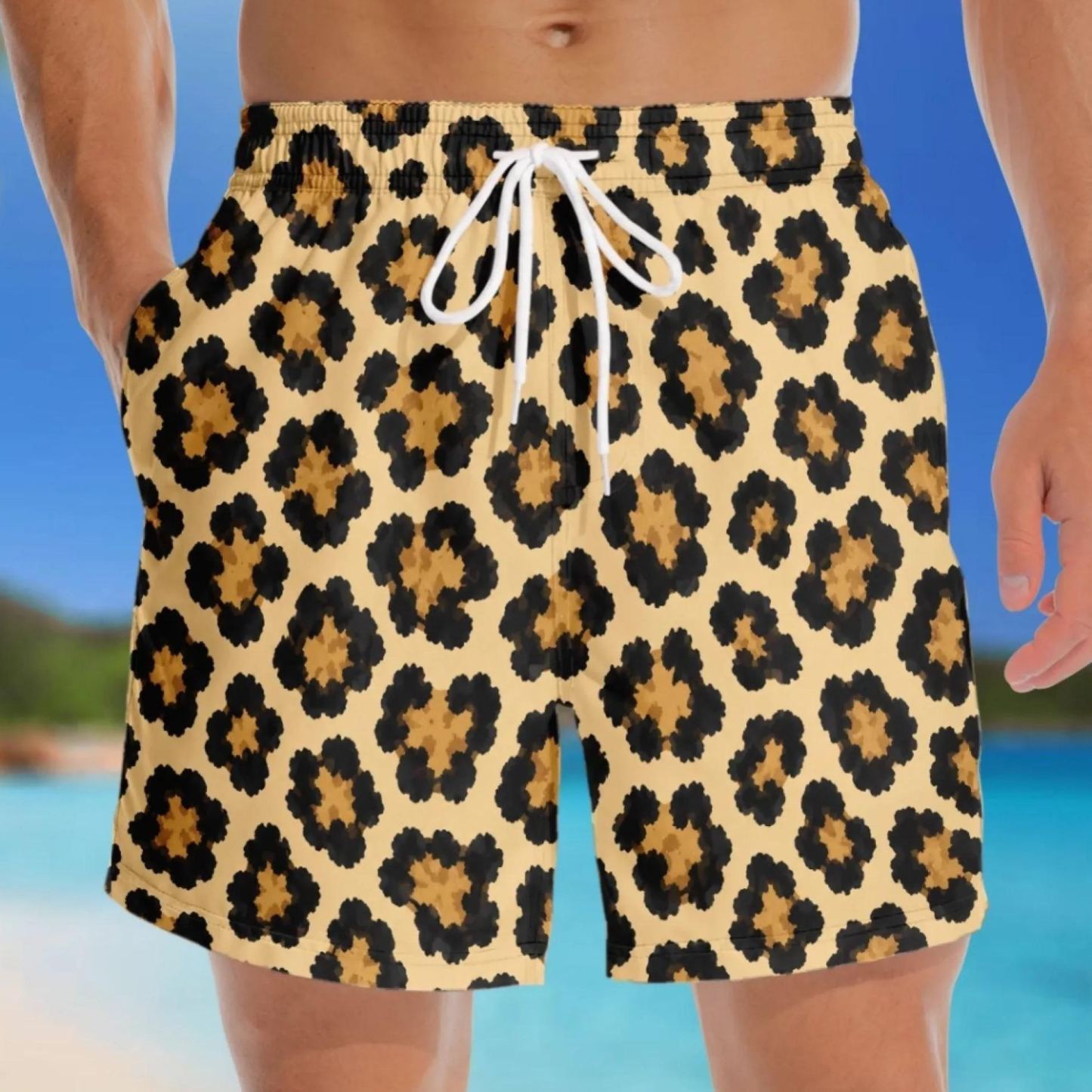 Personalized Funny Men’s Swim Trunks, Fake Butt Beach Shorts,Summer Vacation Travel Novelty Vacation Gift For Husband Or Boyfriend - MyFaceSocksAU