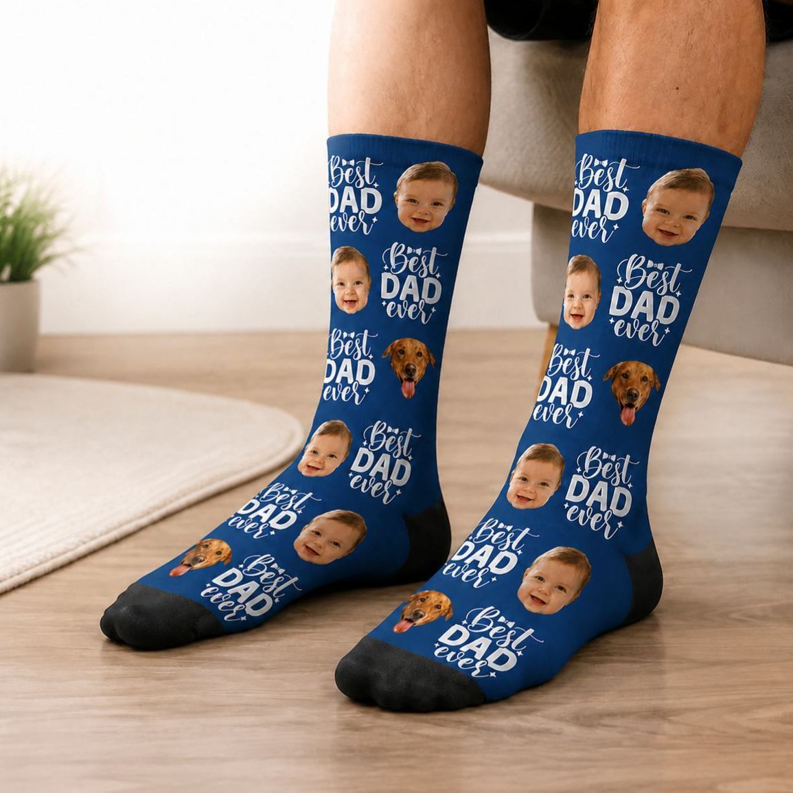 Personalized Photo Socks for Dad, Custom Face Socks, Fathers Birthday Gift - MyFaceSocksAU