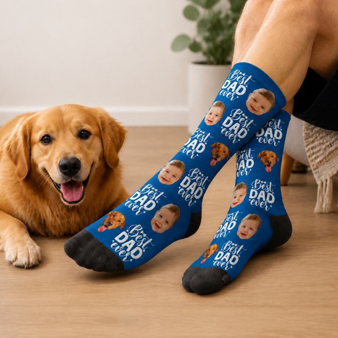 Personalized Photo Socks for Dad, Custom Face Socks, Fathers Birthday Gift - MyFaceSocksAU