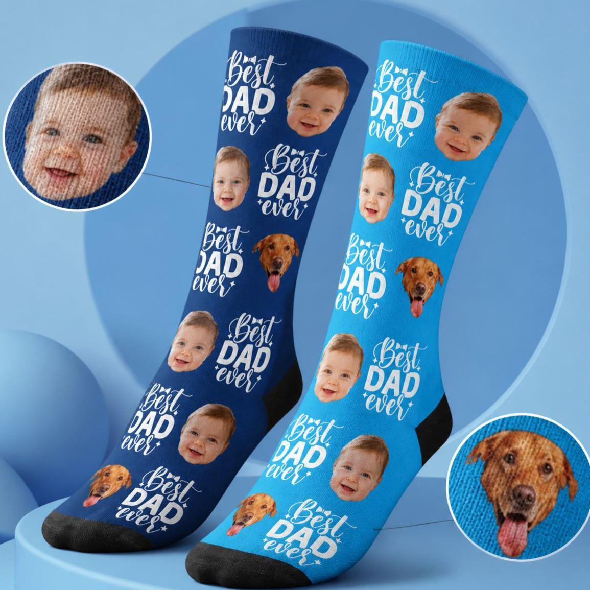 Personalized Photo Socks for Dad, Custom Face Socks, Fathers Birthday Gift - MyFaceSocksAU