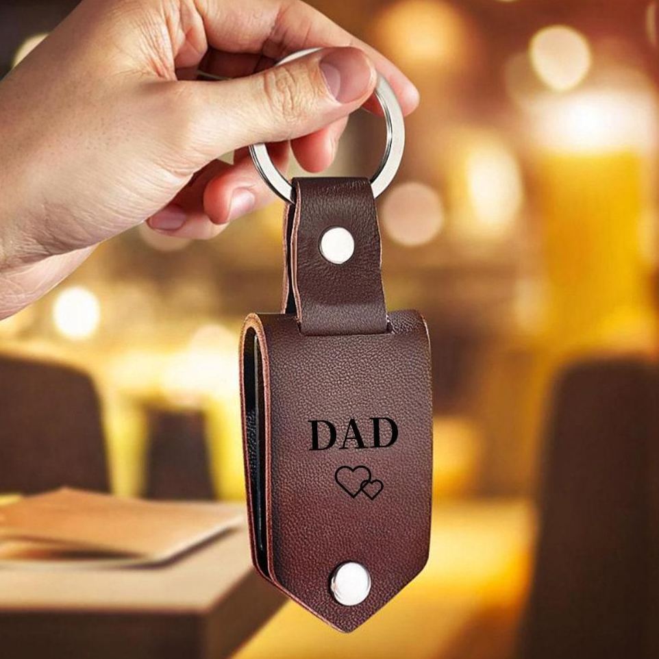 Personalized Engraved Leather Keychain with Photo,Custom Picture Keyring,Drive Safe Gift for Dad,Anniversary Gift for Husband - MyFaceSocksAU