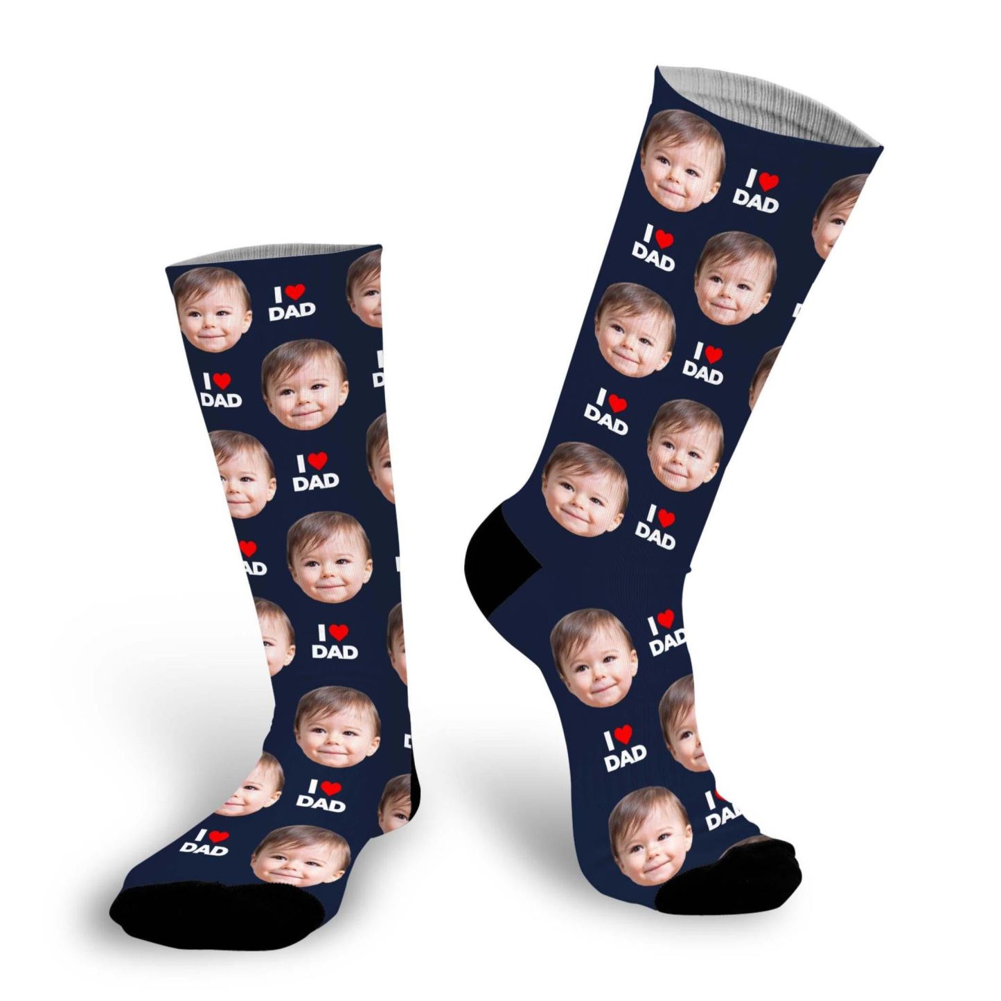 Personalized Dad Socks, Gift For Dad, I Love Dad Socks, Grandpa Gift, Father's Day, Custom Face Socks, Best Dad Ever - MyFaceSocksAU