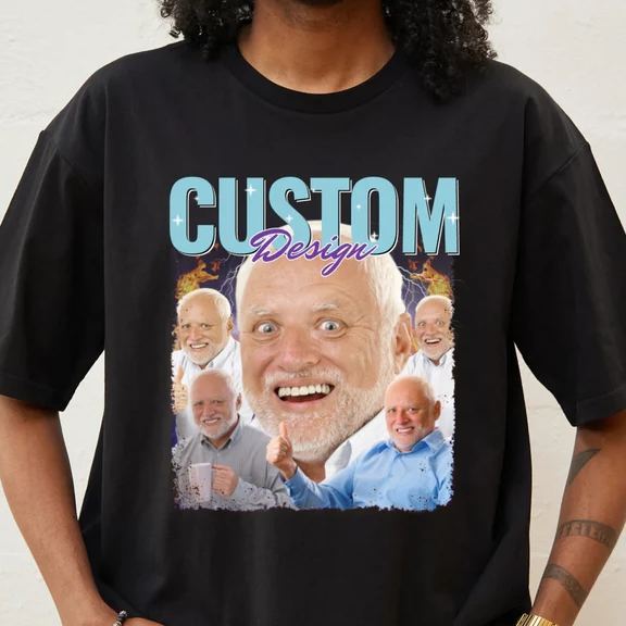 Custom Photo Bootleg Tee T-shirts Gifts for Her - MyFaceSocksAU