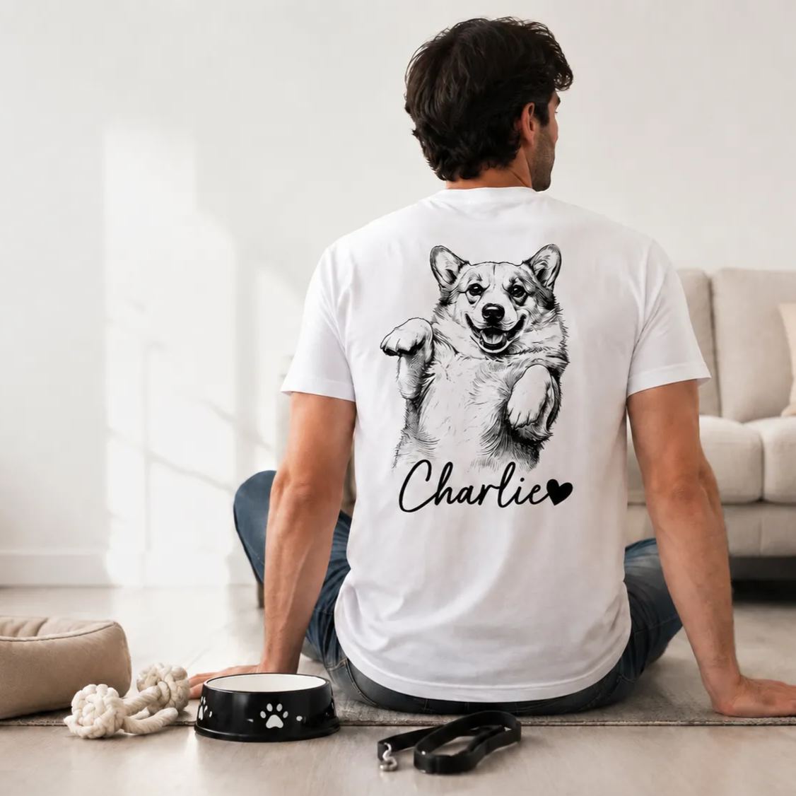 Custom Photo Unisex T-shirt Personalized Father's Day Birthday Gifts For Dog Cat Lovers, Dog Dad And Mom, Cat Owners - Home Is Where My Pets Are
