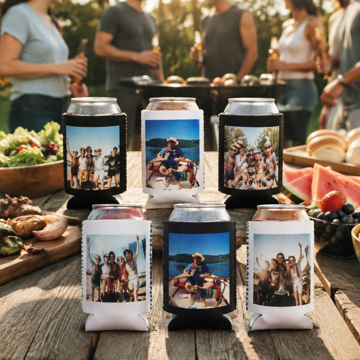 Custom Photo & Text Can Cooler – Personalized Neoprene Beer Sleeve for Birthday, Wedding, Graduation & Party Favors - MyFaceSocksAU