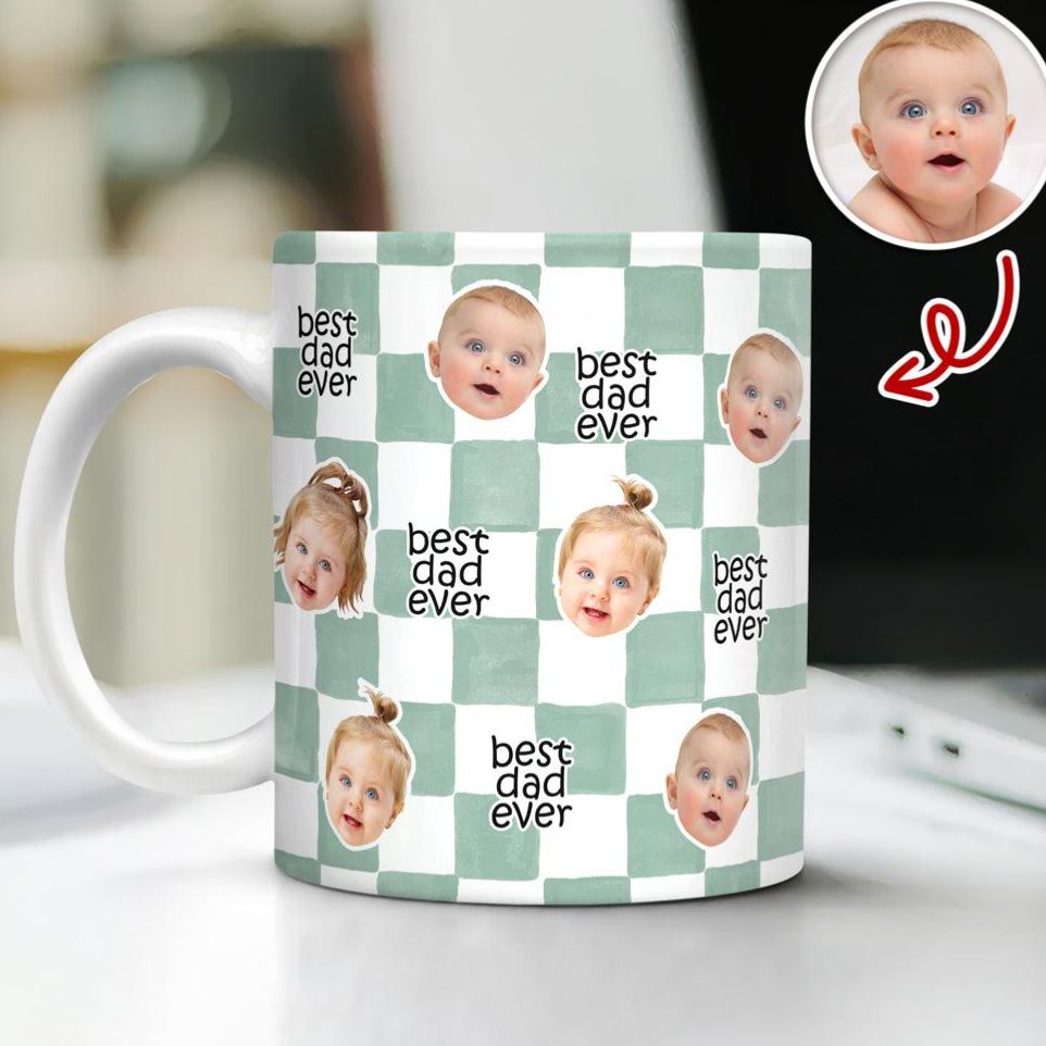 Custom Baby Face Best Dad, Mom Ever Print Full Mug - Personalized Gift for Parents LM32 899783
