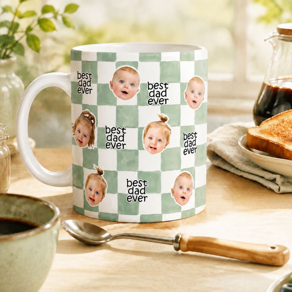 Custom Baby Face Best Dad, Mom Ever Print Full Mug - Personalized Gift for Parents LM32 899783
