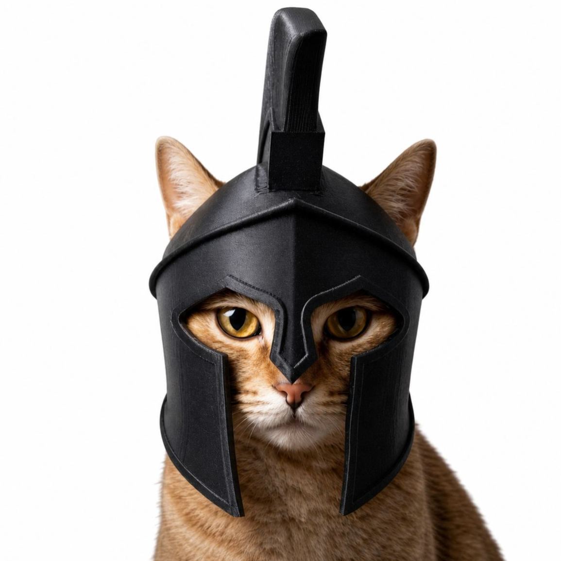 Minimalist Mythical Pet Decor: Spartan Cat Helmet Figurine for Modern Homeowners Who Love History & Cats - MyFaceSocksAU
