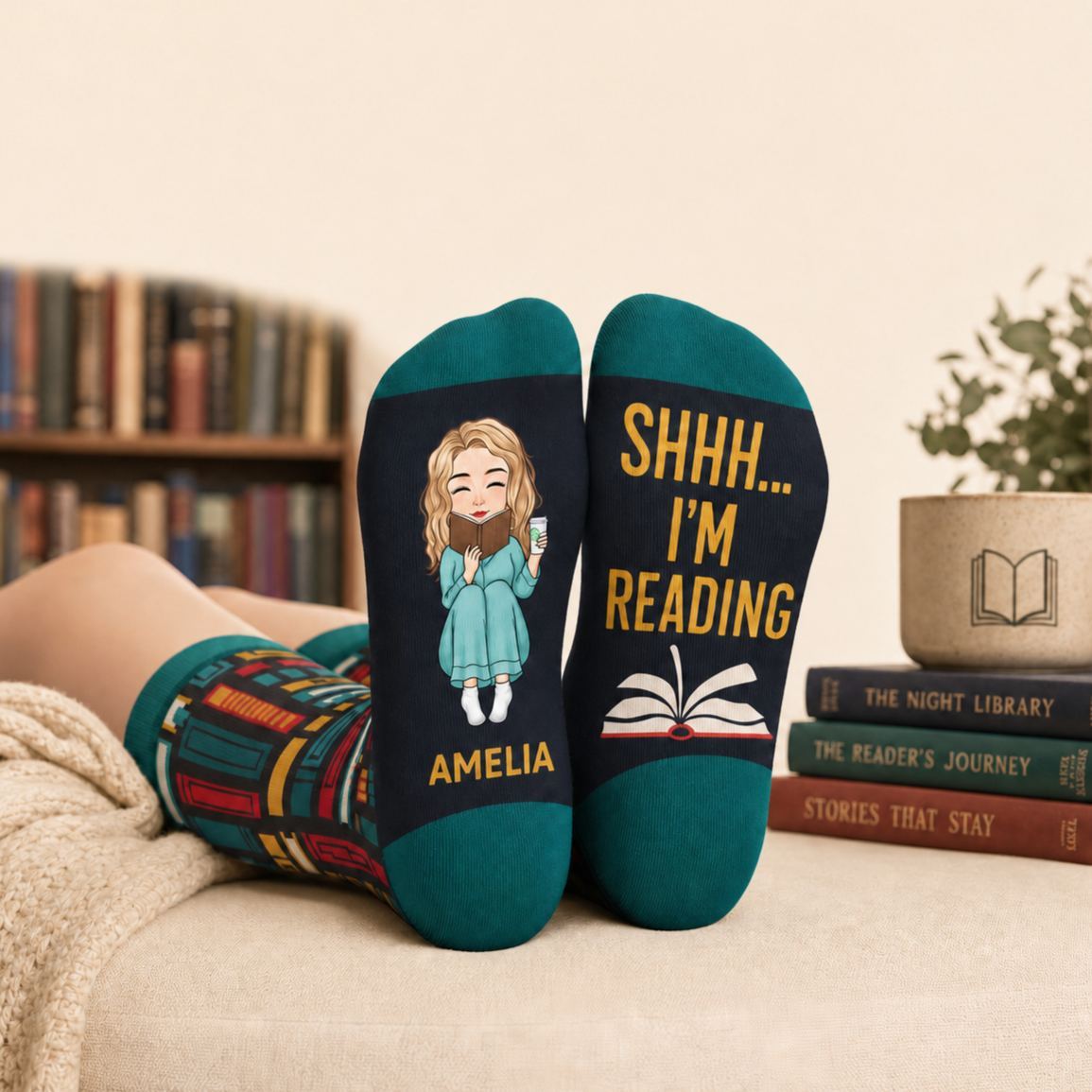 book lover socks this is my reading zone