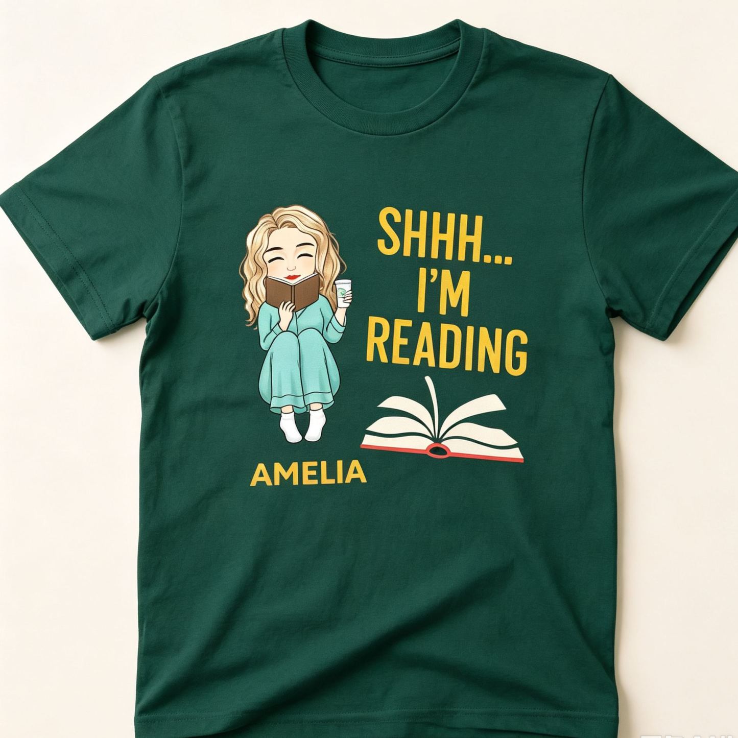 Custom Book Lover T-Shirt – Personalized Reading Zone Tee, Gifts for Bookworms, Readers & Book Lovers - MyFaceSocksAU