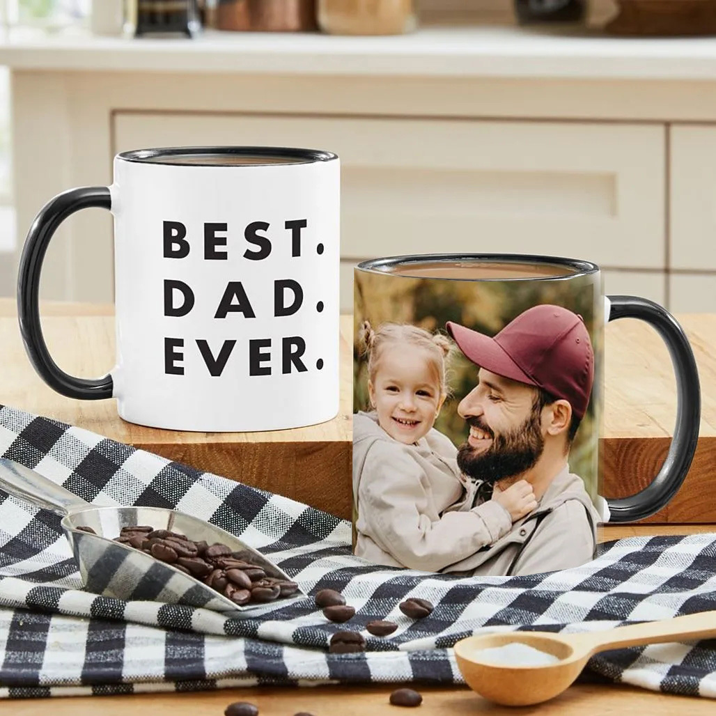 Custom Dad Photo and Text Mug Gift Fathers Day Gift Idea