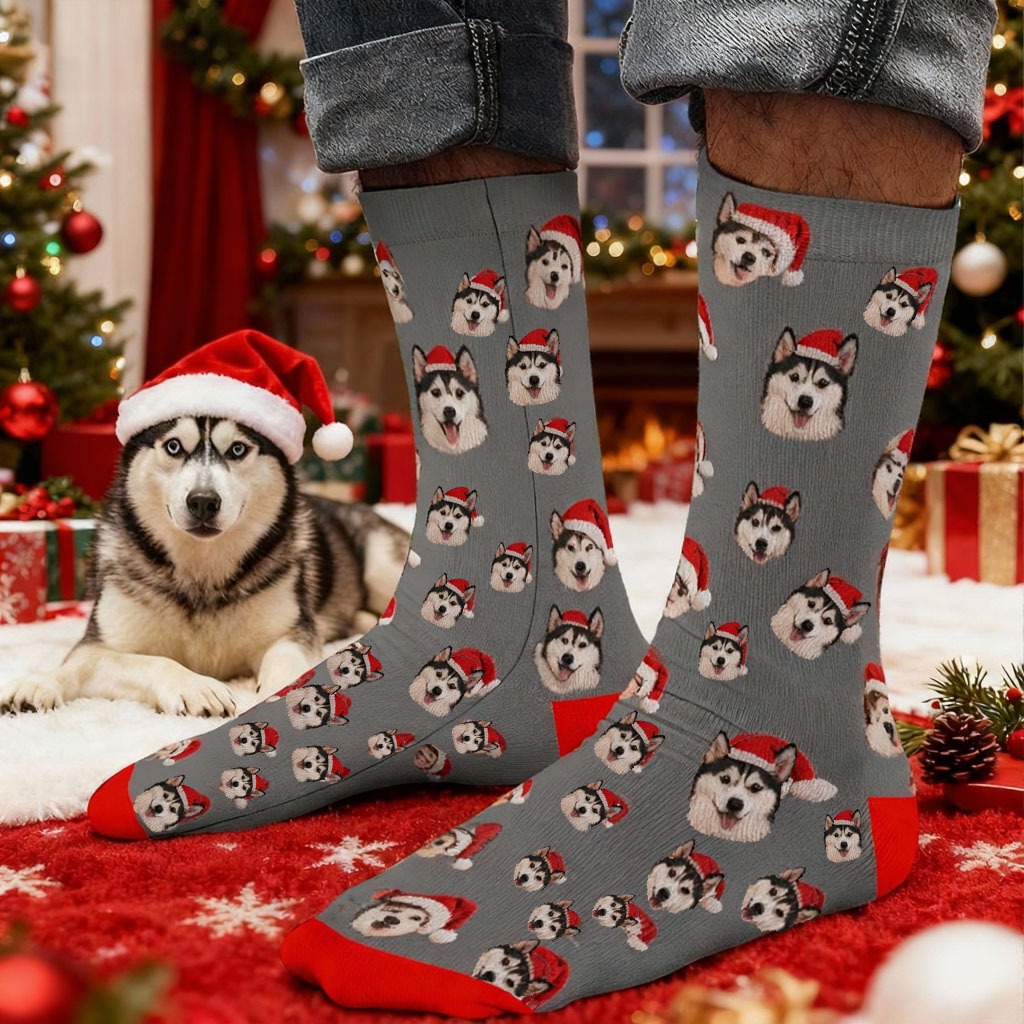 Christmas Gift Custom Preview Full Face Photo Printed Socks Personalized Custom Designs Best Gift Idea