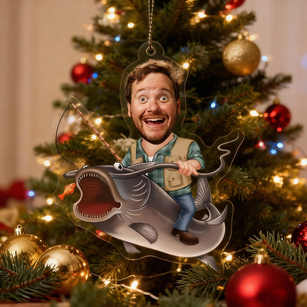 Christmas Gifts Gifts Personalized Custom Acrylic Ornament Fishing Bass Fish Ornament