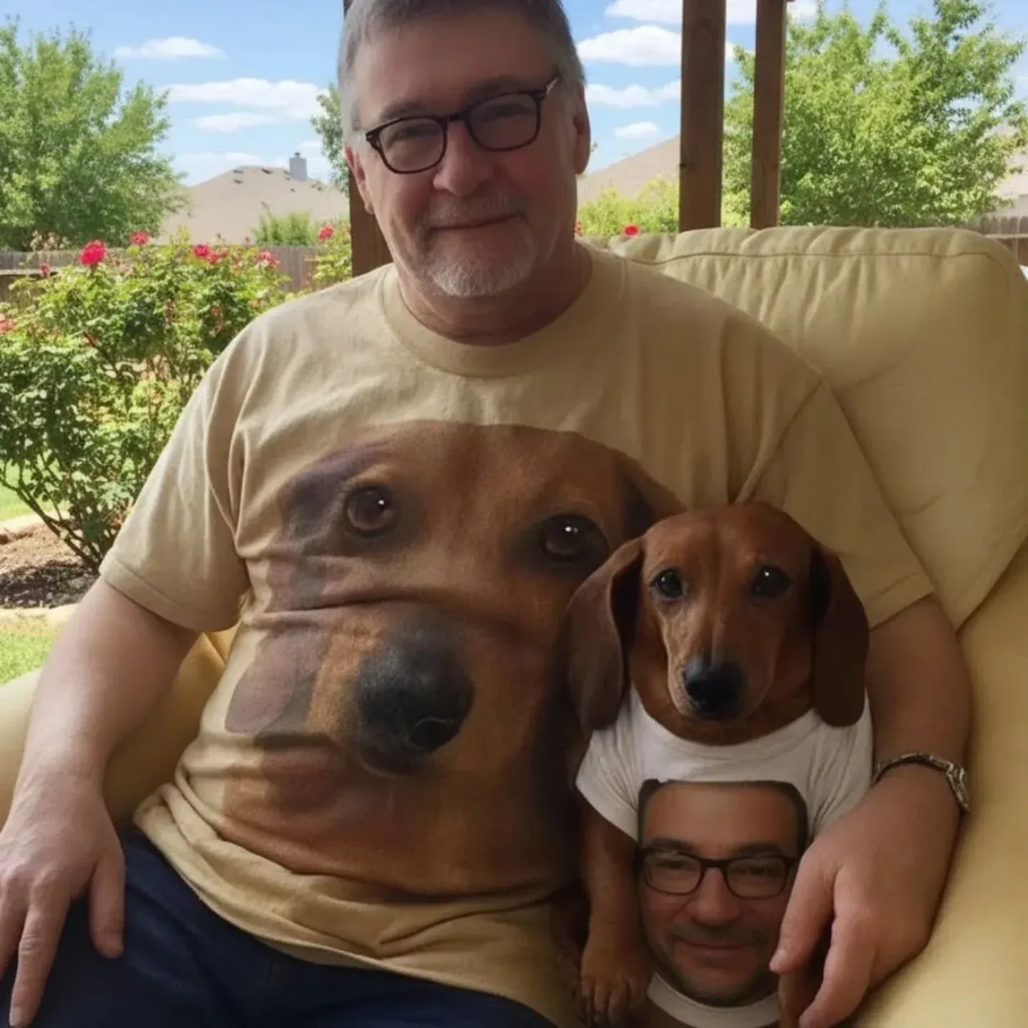 Custom Photo T-Shirt Set Dog and Owner Matching Shirts Personalized Pet Lover Gift - MyFaceSocksAU