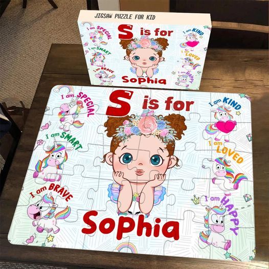 Jigsaw Puzzle Personalized HAPPY BIRTHDAY | Gift For Grandkid - Gift for Kids - Trendy 2024 New 2024 - Personalized Puzzle