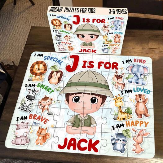 Jigsaw Puzzle Personalized HAPPY BIRTHDAY | Gift For Grandkid - Gift for Kids - Trendy 2024 New 2024 - Personalized Puzzle