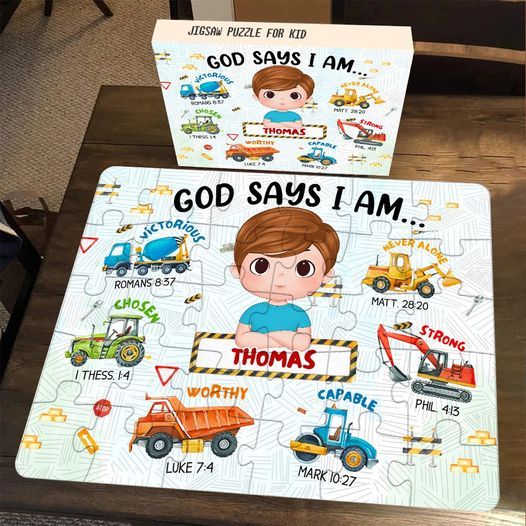 Jigsaw Puzzle Personalized HAPPY BIRTHDAY | Gift For Grandkid - Gift for Kids - Trendy 2024 New 2024 - Personalized Puzzle