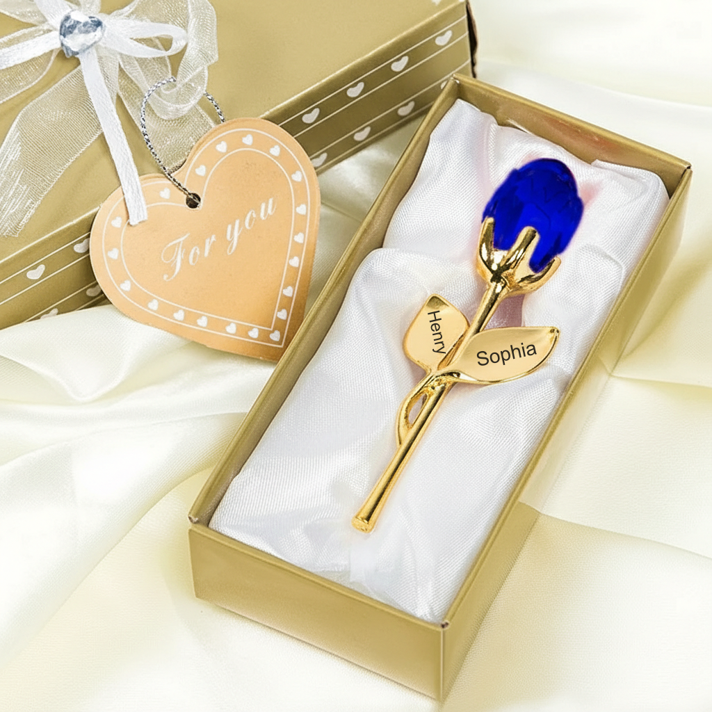 Crystal Roses With Gift Box Gift For Her Wedding Present Valentine's Day gift - MyFaceSocksAU