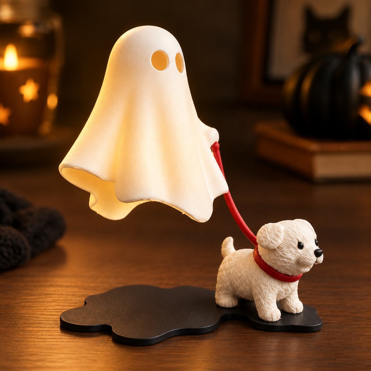 Ghost Walking Dog Lamp 3D Printed Halloween Night Light for Kids & Home Decor - MyFaceSocksAU