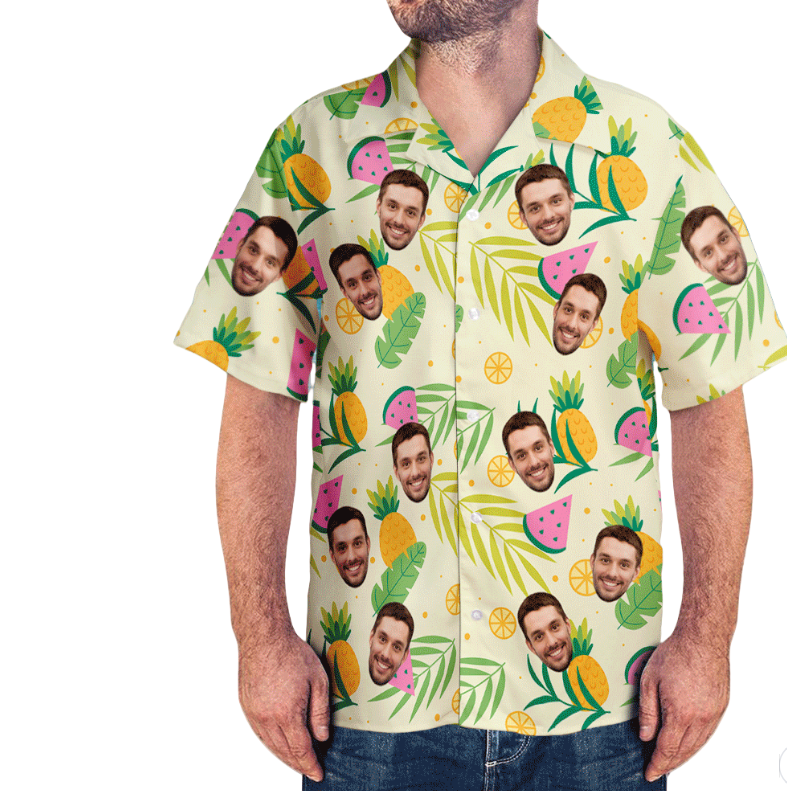Custom Face Hawaiian Shirts Upload Your Own Designed Image Aloha Beach Shirt For Men