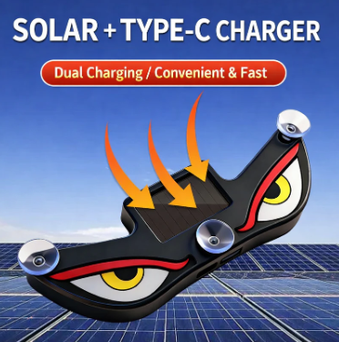 Solar Demon Eye LED Car Window Light – Motion Activated Scary Eyes Sticker, Waterproof Auto Exterior Decoration