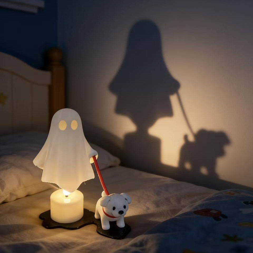 Ghost Walking Dog Lamp 3D Printed Halloween Night Light for Kids & Home Decor - MyFaceSocksAU