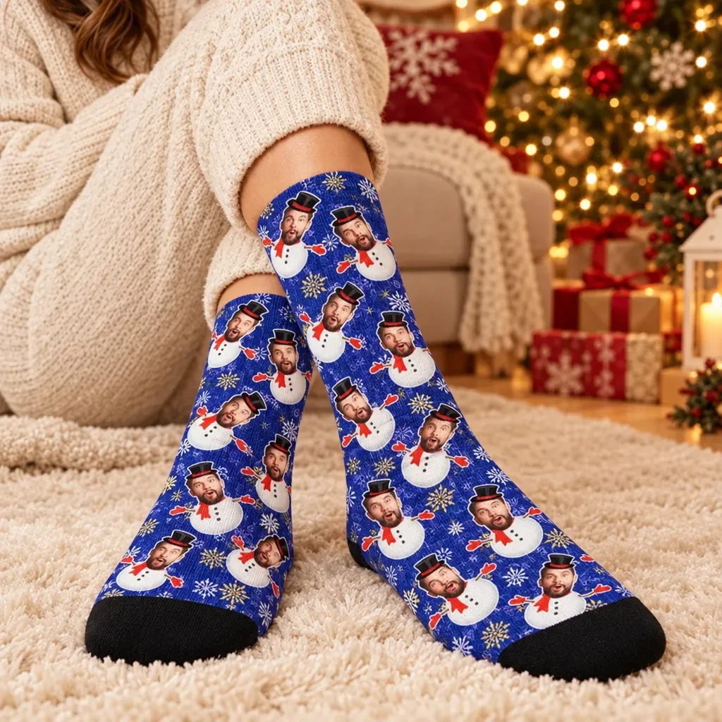 Custom Christmas Socks for Men and Women – Personalized Santa Face Socks Gift for Family, Friends & Holiday Parties - MyFaceSocksAU
