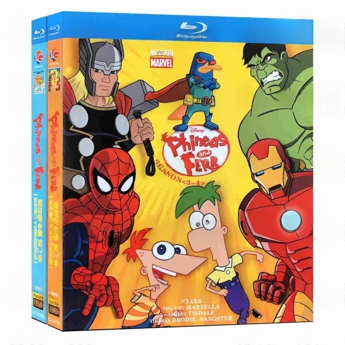 アニメ Phineas and Ferb／フィニアスとファーブ シーズン1+2+3+4 DVD ブルーレイ Blu-ray BOX 全巻 TV+映画 完全版 日本語吹替版 [Blu-ray]