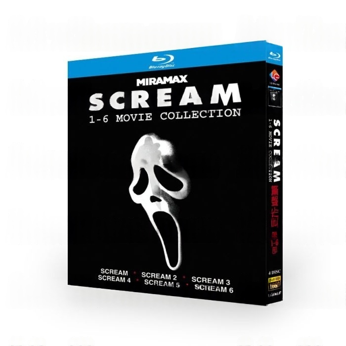 映画 スクリーム 1+2+3+4+5+6 (1996-2023) DVD ブルーレイ Blu-ray BOX 日本語字幕 日本語吹き替え版 [Blu-ray]