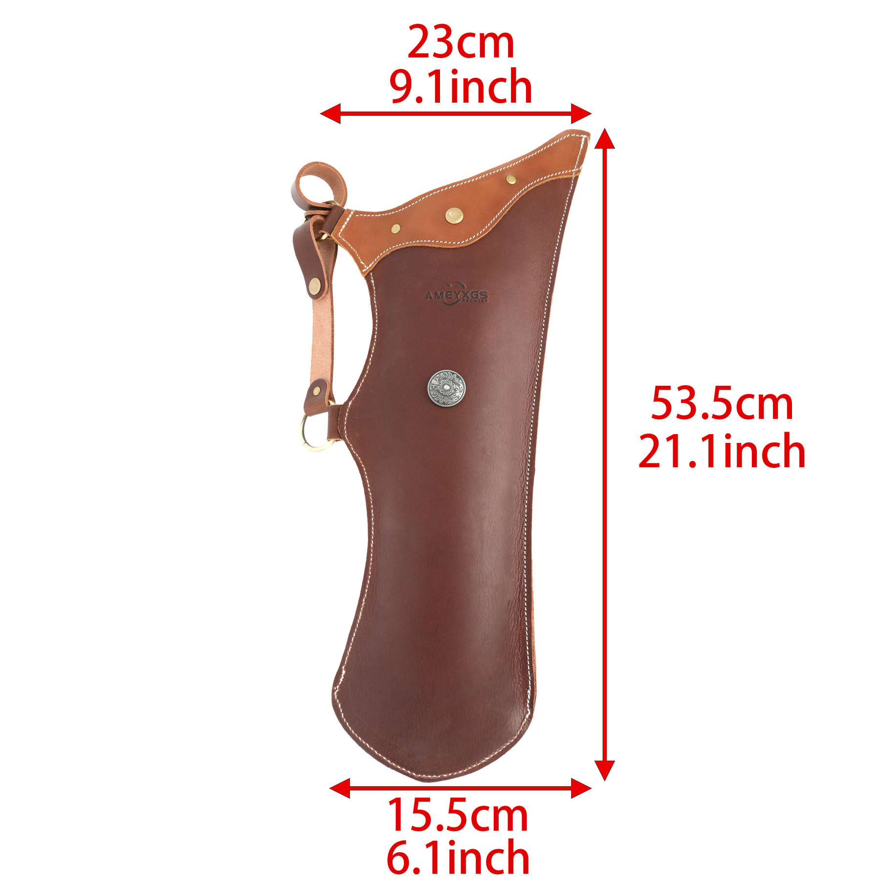 Leather Archery Quiver 20-Arrow Capacity 3mm Cowhide