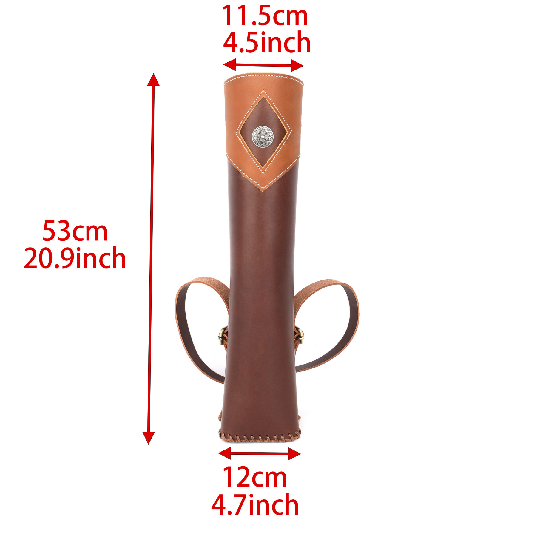 Traditional Archery Quiver 20-Arrow Capacity Cowhide