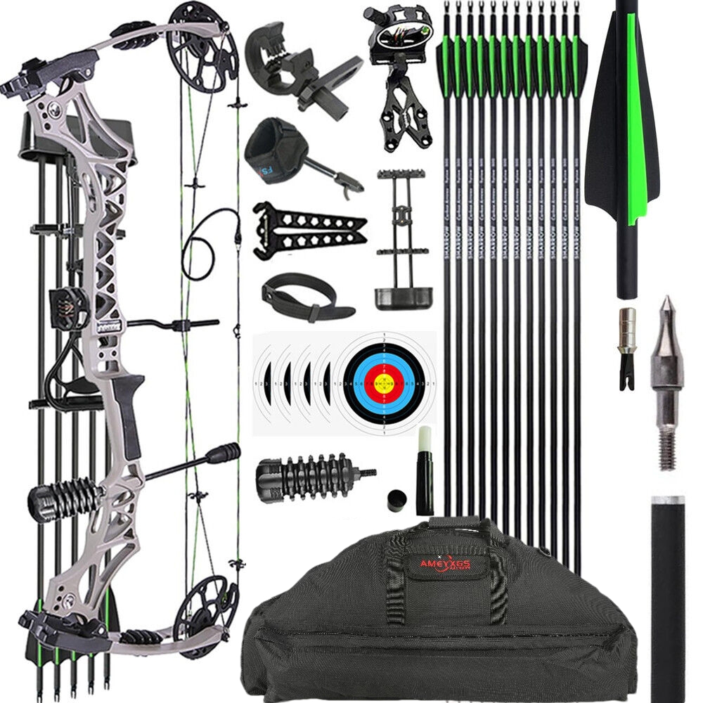 JUNXING M129 Compound Bow Arrows Kit 30-70lbs Hunting Target MAX 7