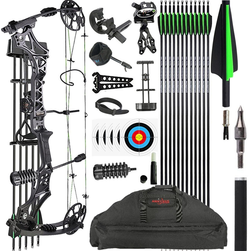 JUNXING M129 Compound Bow Arrows Kit 30-70lbs Hunting Target MAX 7