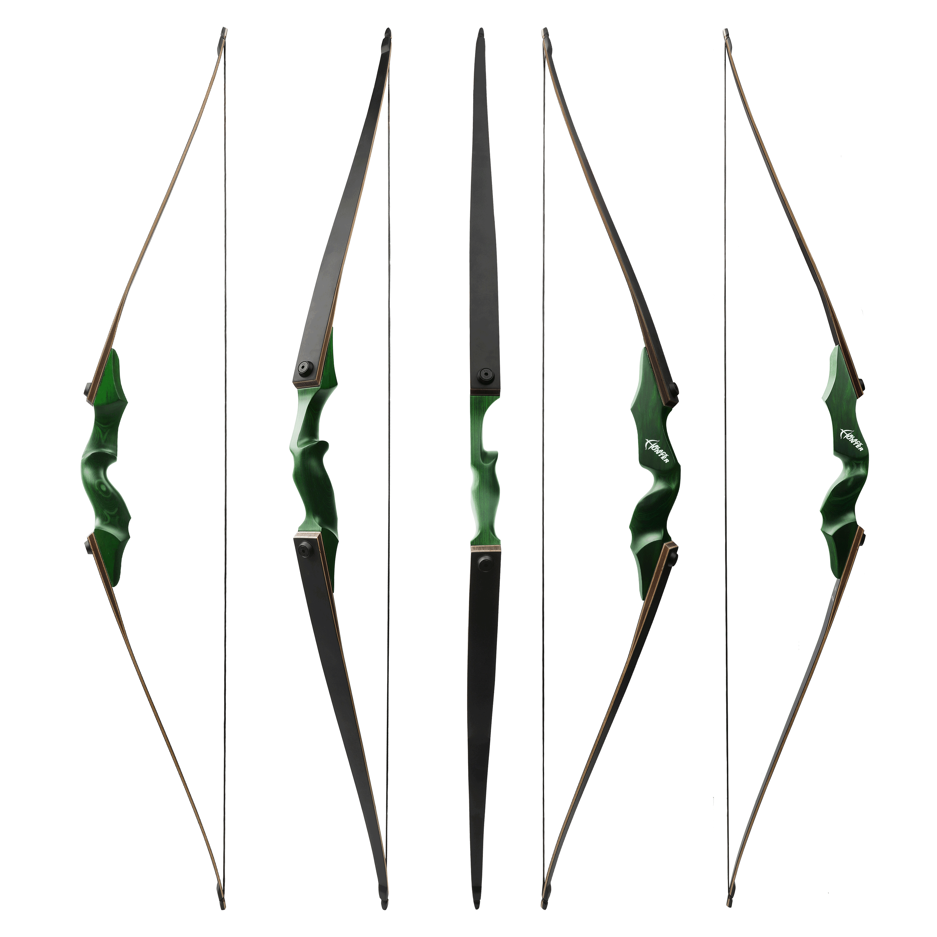 Black Hunter Longbow Recurve Bow and Arrows Kit LH RH