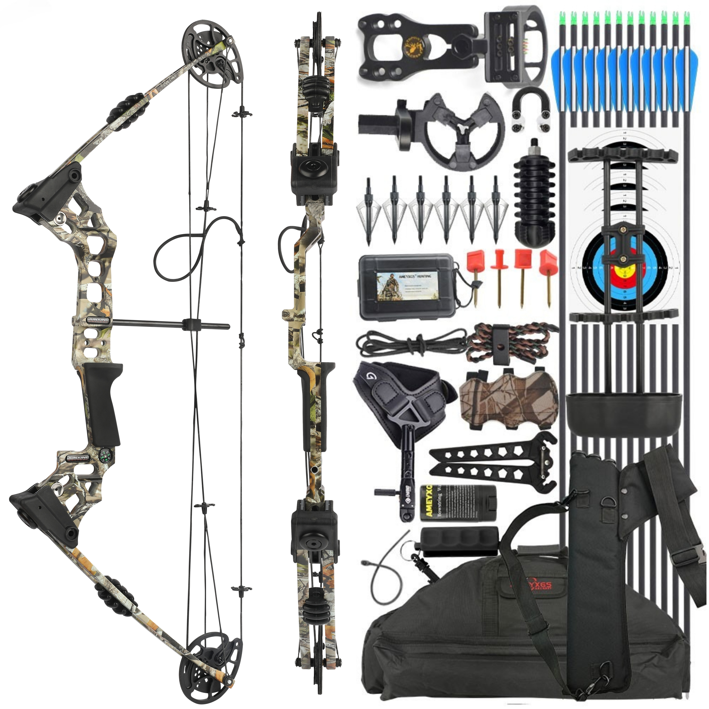 Junxing X8 Compound Bow Arrows Set 20-70lb Adjustable Hunting